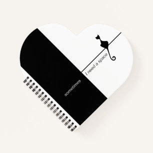 Élégant Carnet d'art d'illustration de chat noir