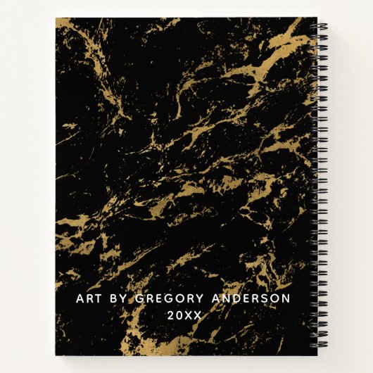Élégant Carnet de carnet de notes en marbre noir (Dos)