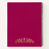 Élégant Carnet de carnet de notes rose chaud Monog (Dos)