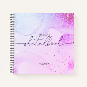Elégant carnet de croquis abstrait rose pourpre t