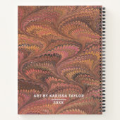 Elégant carnet de croquis artiste de monogramme de (Dos)