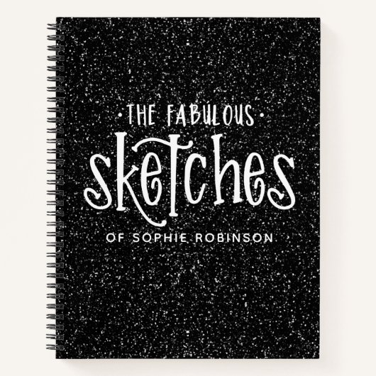 Elégant carnet de croquis de Parties scintillant n (Devant)