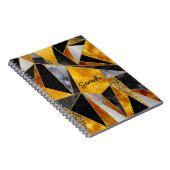 Elégant carnet de croquis géométrique noir or abst (Côté Droit)