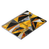 Elégant carnet de croquis géométrique noir or abst (Côté gauche)