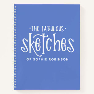 Elégant carnet de croquis Monogramme Votre nom