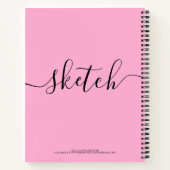 Élégant carnet de croquis Nom du coeur Script Rose (Dos)