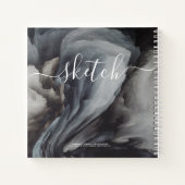 Elégant carnet de croquis Votre nom Script Aquarel (Dos)