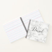 Elégant carnet de croquis Votre nom Script Marble (Intérieur)