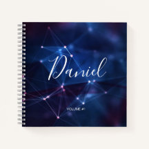 Elégant carnet de croquis Votre nom Script violet