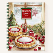 Élégant Carnet De Cuisine De Noël Pour Recettes (Devant)