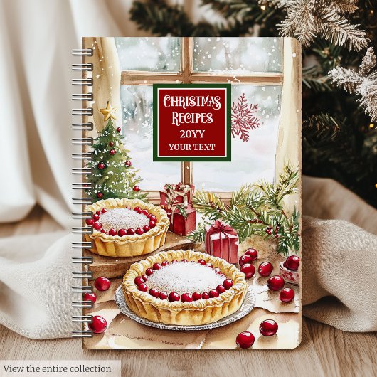 Élégant Carnet De Cuisine De Noël Pour Recettes