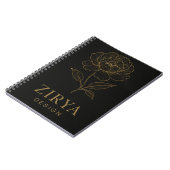 Elégant Carnet de fleurs dorées par Zirya Design (Côté gauche)