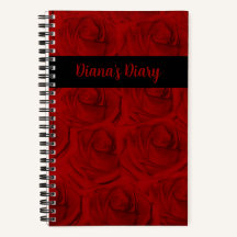 Élégant Carnet de journal des roses rouges