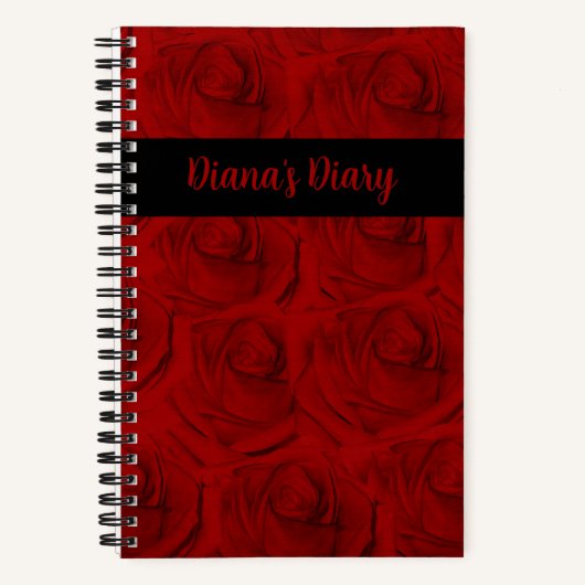 Élégant Carnet de journal des roses rouges (Recto)