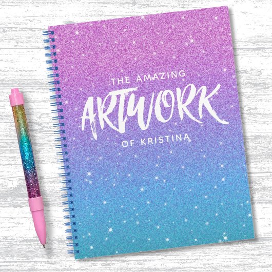 Elégant carnet de notes de Parties scintillant vio