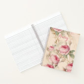 Élégant carnet de poésie rose roses (Intérieur)