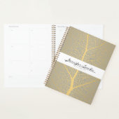 Elégant carnet de rendez-vous Motif Gold Leaf Tree (Devant avec enveloppe)