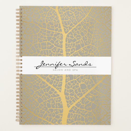 Elégant carnet de rendez-vous Motif Gold Leaf Tree (Devant)