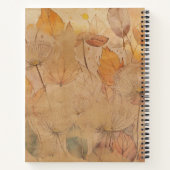 Élégant Carnet floral spirale avec lignes raidies (Dos)