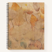 Élégant Carnet floral spirale avec lignes raidies (Devant)