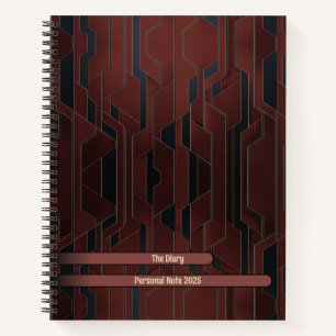 Elégant Carnet géométrique en spirale foncé