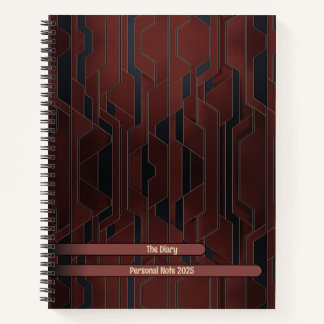 Elégant Carnet géométrique en spirale foncé