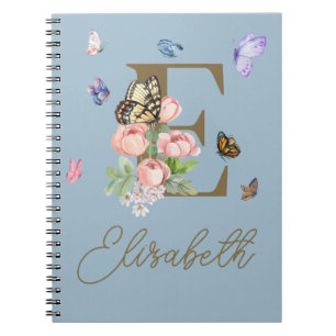 Élégant Carnet initial de papillon