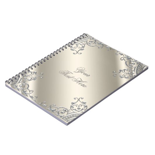 Élégant Carnet ivoire argenté beige (Côté gauche)