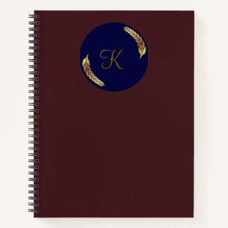Élégant Carnet Monogramé couleur cerisier