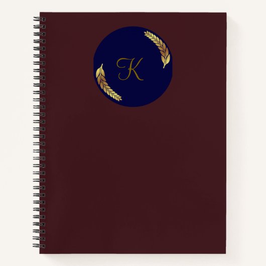 Élégant Carnet Monogramé couleur cerisier (Devant)