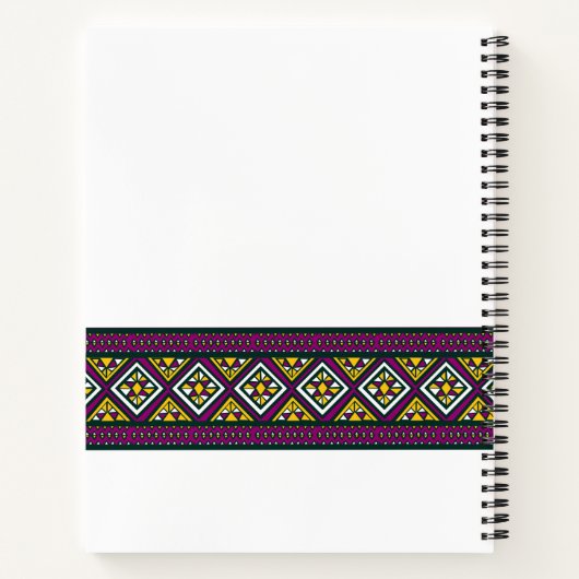 Élégant carnet motif Ankara (Dos)