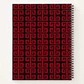 Élégant Carnet Motif grec noir et rouge (Dos)