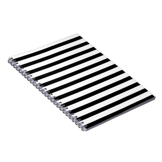 Elégant Carnet rayé noir et blanc (Côté Droit)