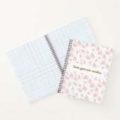 Élégant Carnet Rose Poudré Monogramme Fleurs (Intérieur)