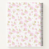 Élégant Carnet Rose Poudré Monogramme Fleurs (Dos)