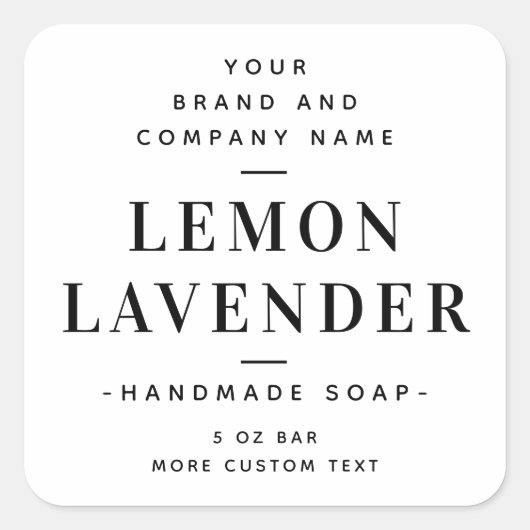 Elégant carré blanc ajouter vos étiquettes de prod (Devant)