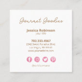 Élégant Carré de boulangerie moderne Cupcake Carte (Dos)