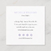 Élégant Carré de lavande Cartes de visite (Dos)