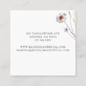 Élégant Carré fleuriste Carte de visite (Dos)