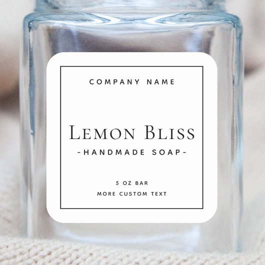 Élégant carré minimaliste moderne étiquette produi