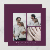 Élégant Carré multi-photo Fiançailles Faire-part (Devant / Derrière)