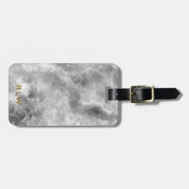 Elegant Carrera White Black Marble Pattern Bagagelabel