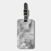 Elegant Carrera White Black Marble Pattern Bagagelabel (Voorkant verticaal)
