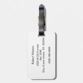 Elegant Carrera White Black Marble Pattern Bagagelabel (Achterkant verticaal)