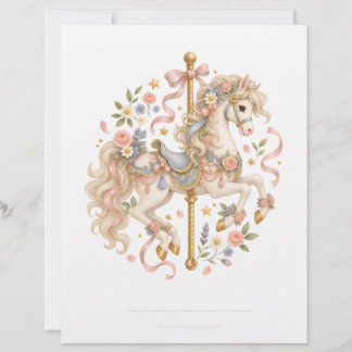 Elegant Carrouselpaard Frans Sprookje Briefhoofd
