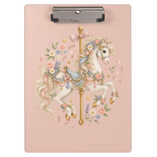 Elegant Carrouselpaard Frans Sprookje Klembord