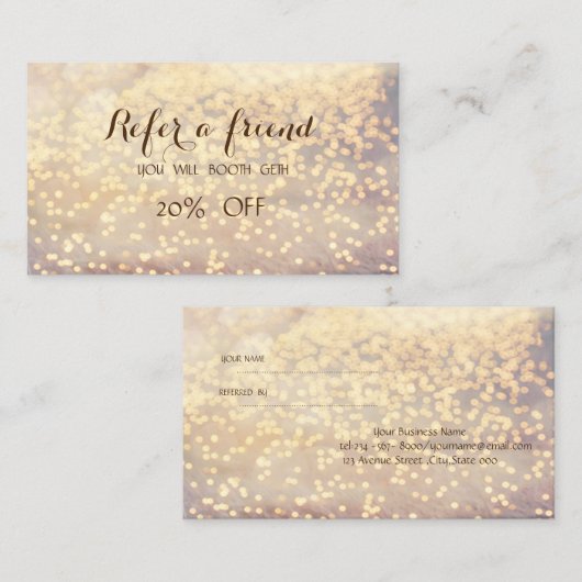 Elégant Carte de recommandation de livre élégant (Devant / Derrière)