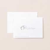 Élégant Carte de remerciements à huile d'argent (Derrière avec enveloppe)