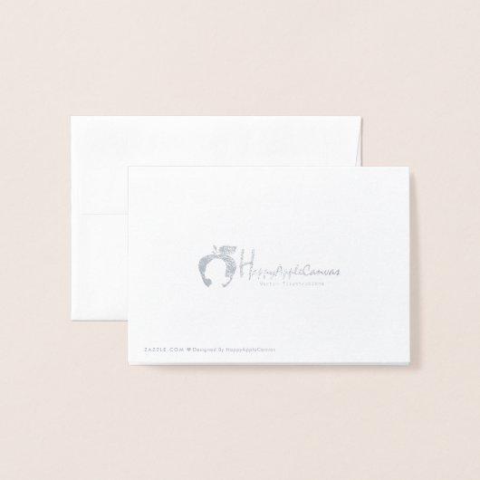 Élégant Carte de remerciements à huile d'argent (Derrière avec enveloppe)