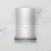 Élégant Carte de remerciements bleu diamant (Intérieur)